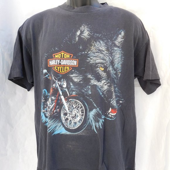 Harley-Davidson Other - RARE Vintage 3D Wolf HARLEY-DAVIDSON T-Shirt